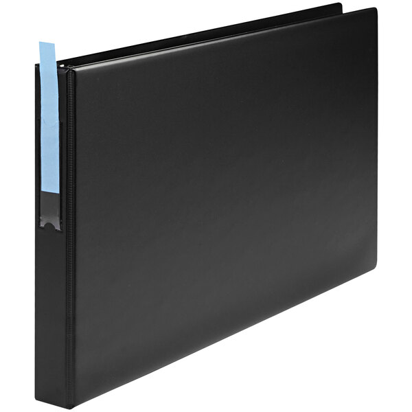 Universal UNV35419 11" x 17" Black Non-Stick Non-View Binder with 1" Round Rings and Spine Label Holder, Ledger