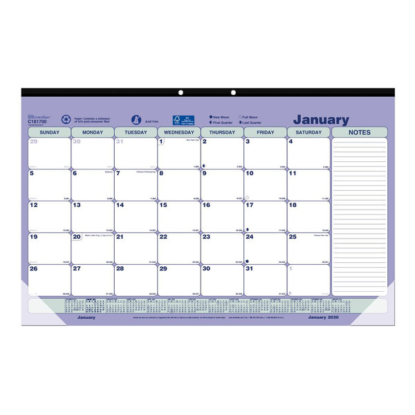 Brownline C181700 17 3/4" x 10 7/8" Monthly January 2023 - December 2023 Desk Pad Calendar
