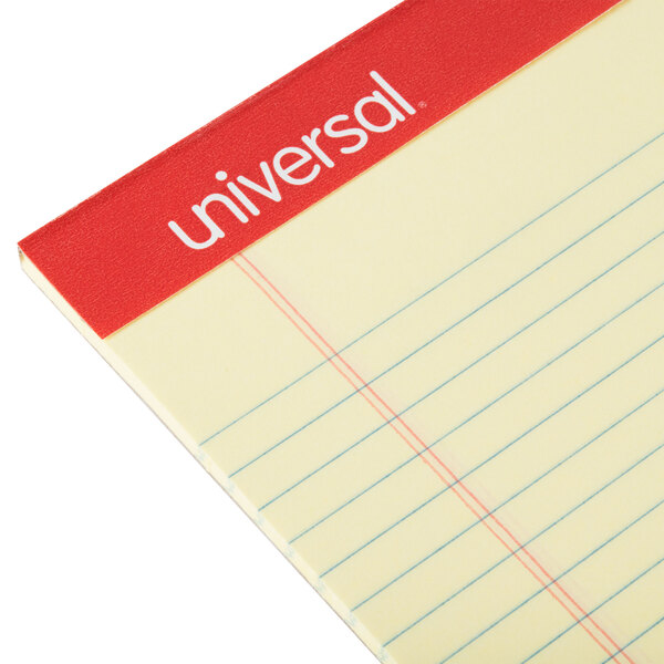 Universal UNV46200 5" x 8" Narrow Ruled Canary Perforated Edge Writing