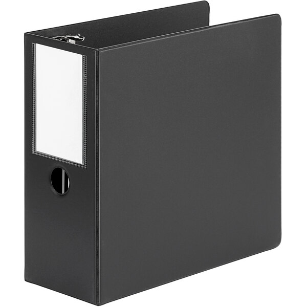 Universal UNV20714 Black Non-View Binder with 5" Slant Rings and Spine Label Holder