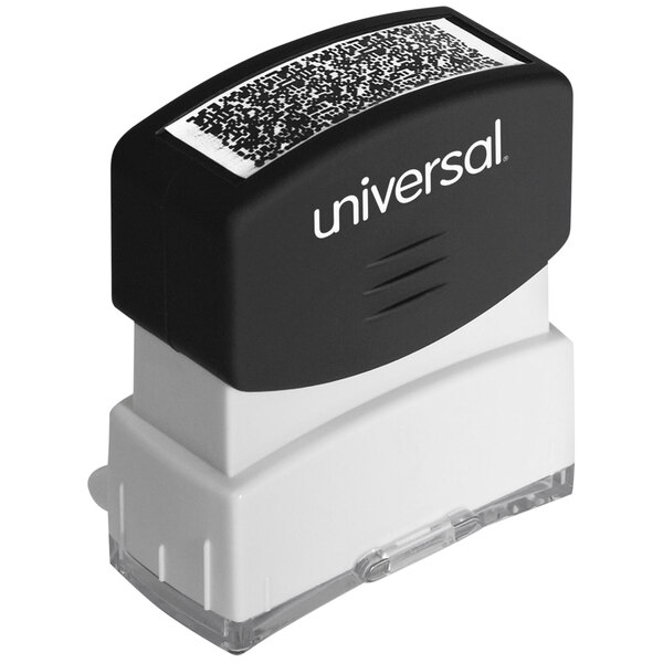 Universal UNV10136 1 11/16" x 9/16" Black Pre-Inked Security Block Stamp