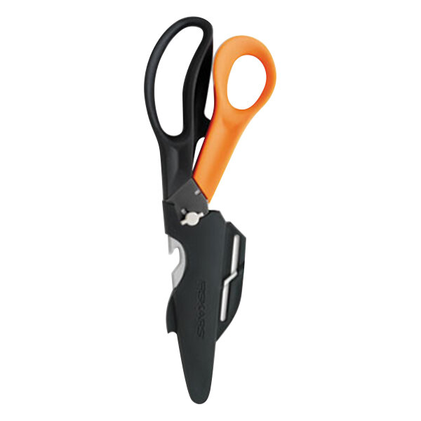Fiskars 01005692 9" Black / Orange Cuts+More Scissors