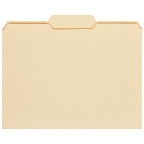 Universal UNV12122 Letter Size File Folder - Standard Height with 1/3 Cut Center Tab, Manila - 100/Box