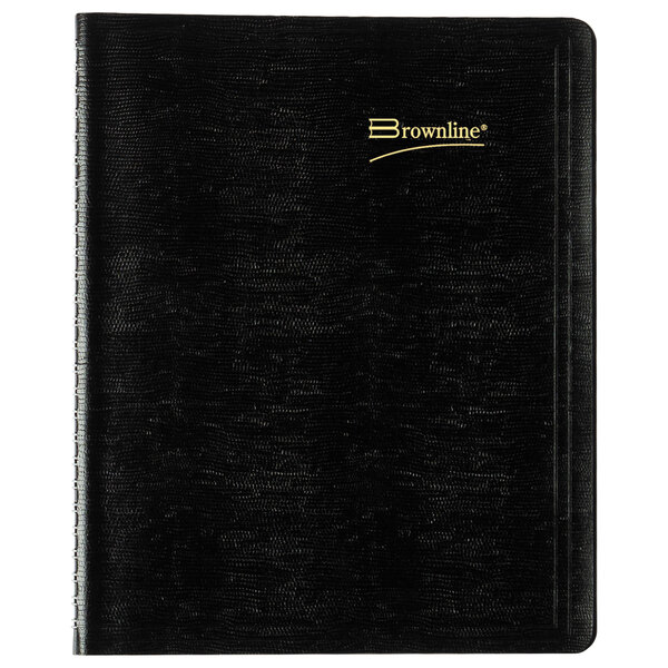Brownline CB1200BLK 7 1/8" x 8 7/8" Black December 2021 - January 2023 Essential Collection 14-Month Planner