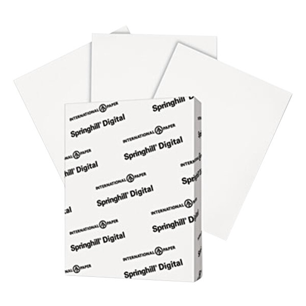 Springhill 015101 8 1/2" x 11" White Pack of 90# Index Card Stock - 250 Sheets