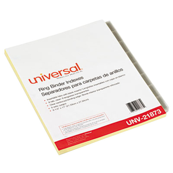 Universal UNV21873 Clear 8-Tab Insertable Index Divider Set - 6/Pack