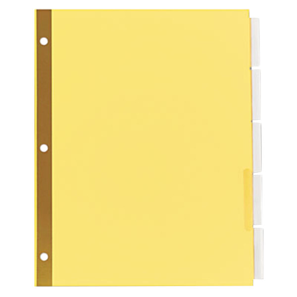 A yellow Universal file divider set with 5 tabs.