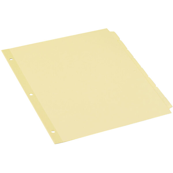 A Universal yellow file folder with Universal 8-tab divider set tabs.