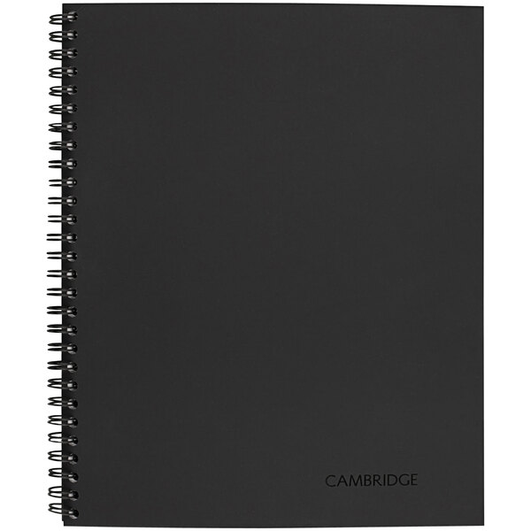 Cambridge 06066 Black Linen Side Bound Guided Business Notebook with