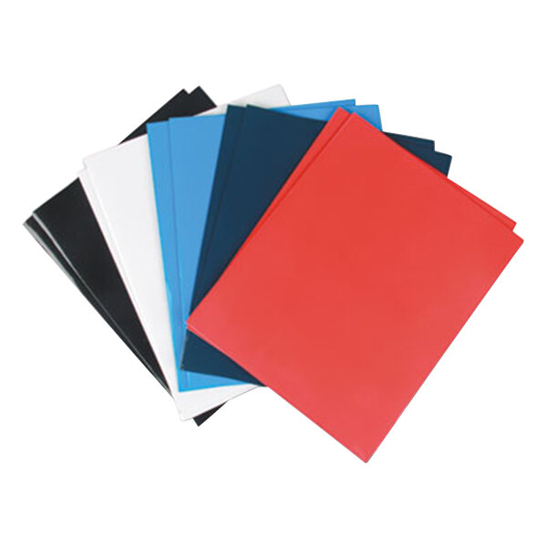 Universal UNV56426 Letter Size 2-Pocket Laminated Paper Pocket Folder, Assorted Color - 25/Box