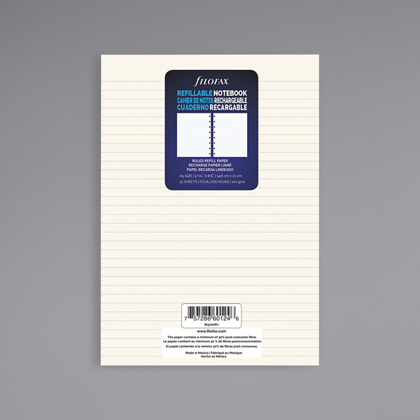 Filofax B152008U 8 1/4" x 5 13/16" Pack of Notebook Refill Paper - 32 Sheets