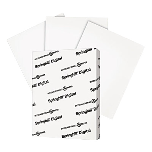 Springhill 016000 8 1/2" x 11" White Pack of 67# Vellum Bristol Cover - 250 Sheets