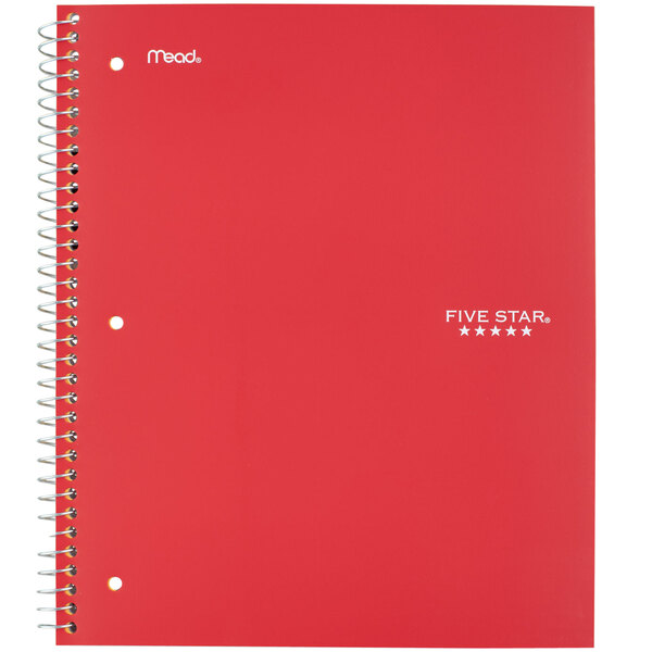 Five Star 72053 Red College Rule 1 Subject Trend Wirebound Notebook, Letter - 100 Sheets