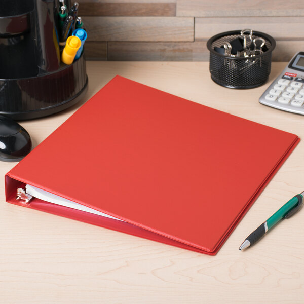Universal UNV31403 Red Economy Non-Stick Non-View Binder with 1" Round Rings