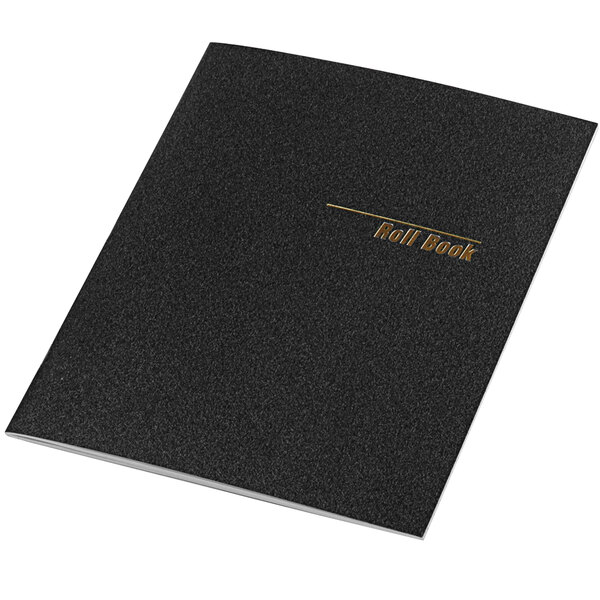 National 43523 9 1/2" x 7 7/8" Black Roll Call Book, 48 Sheets