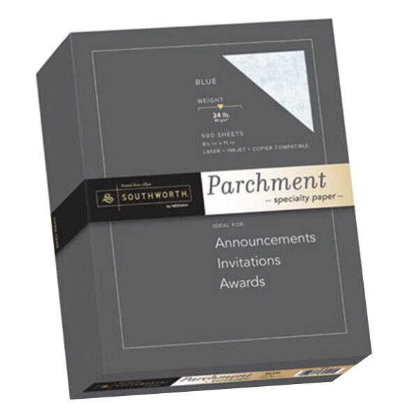 Southworth 964C 8 1/2" x 11" Blue Ream of 24# Parchment Specialty Paper - 500 Sheets