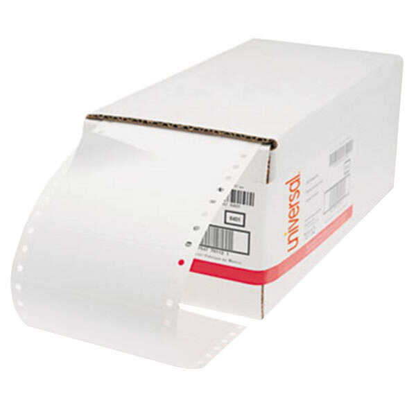 Universal UNV70112 4" x 1 7/16" White Dot Matrix Printer Mailing Labels - 5000/Box