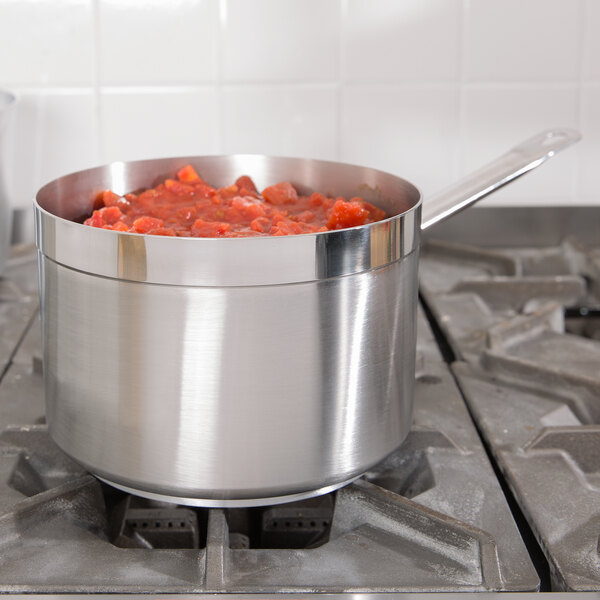 Vollrath 3704 Centurion 4.25 Qt. Stainless Steel Sauce Pan with Aluminum-Clad Bottom