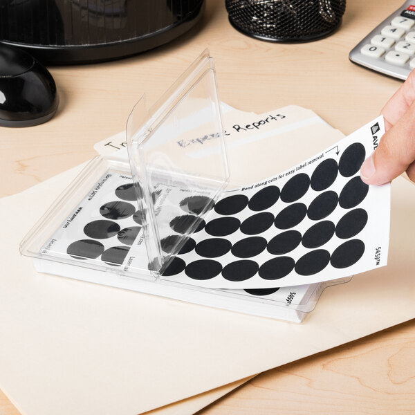 Avery® 5459 3/4" Black Round Removable WriteOn Labels 1008/Pack