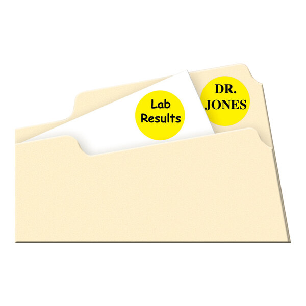 Avery® 5470 3/4" Neon Yellow Round Removable WriteOn / Printable