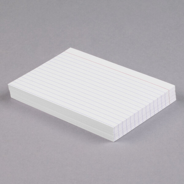 Universal UNV47230 4" x 6" White Ruled Index Cards 100/Pack