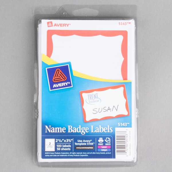 Avery 5143 2 1 3 X 3 3 8 Printable Self Adhesive Name Badges With avery-5143-2-1-3-x-3-3-8-printable-self-adhesive-name-badges-with