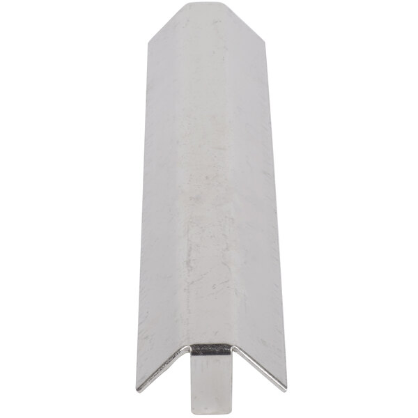 A stainless steel metal bar with a white background.