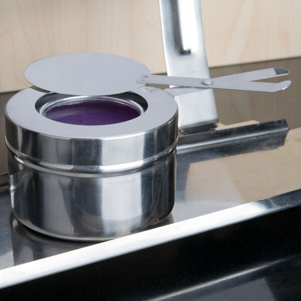 Stainless Steel Chafer Wick and Sterno Canned Heat Holder with Safety Cover 