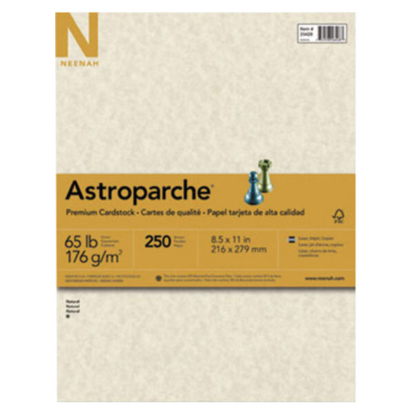 Neenah 26428 Astroparche 8 1/2" x 11" Natural Pack of 65# Specialty Paper Cardstock - 250 Sheets