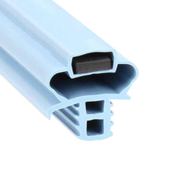 A blue piece of PVC with two holes.