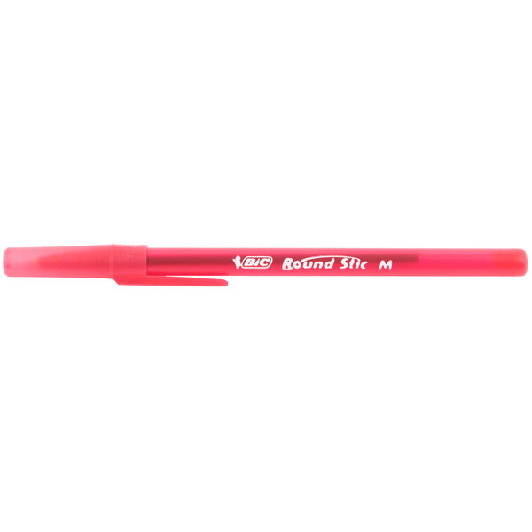Bic GSM11RD Red Medium Point 1mm Round Stic Ballpoint Pen - 12/Pack ...