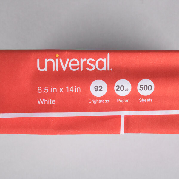 Universal Office UNV24200 8 1/2" x 14" White Case of 20 lb. Copy Paper