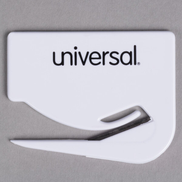 Universal UNV31803 2 1/2" White Concealed Blade Letter Slitter / Hand