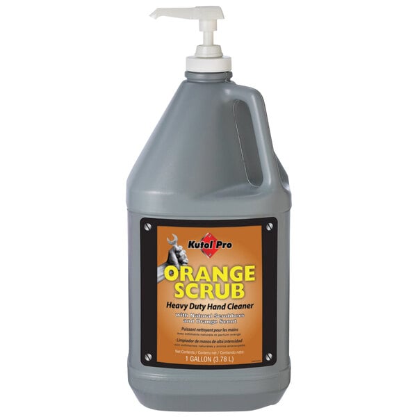 Kutol Pro 4902 Orange Scrub Heavy-Duty Hand Soap 1 Gallon with Pump
