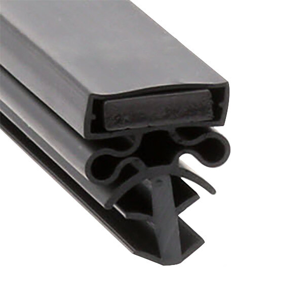 A black magnetic door gasket for a Traulsen refrigerator with two holes.