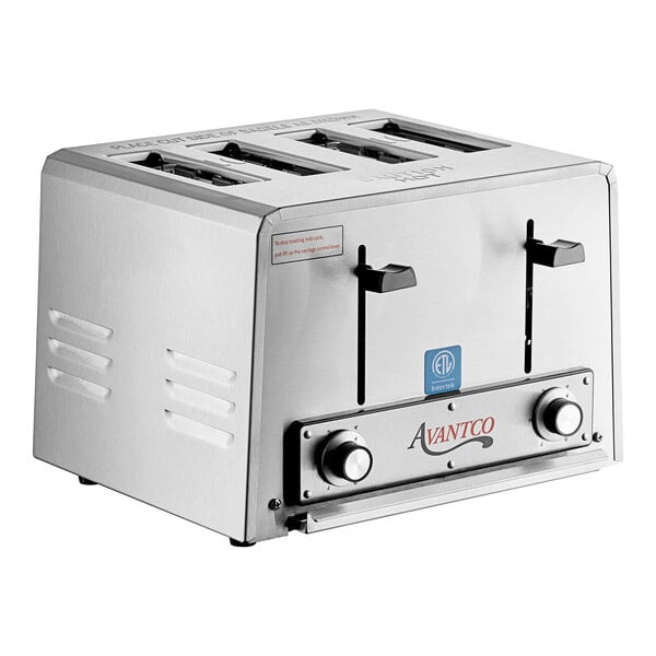 Avantco THD27240 Heavy-Duty Bread/Bagel Switch 4-Slice Commercial Toaster  with Wide 1 1/2 Slots - 240V