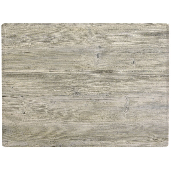Grosfillex UT220782 X1 24" x 32" Rectangular White Oak Outdoor Molded Melamine Table Top