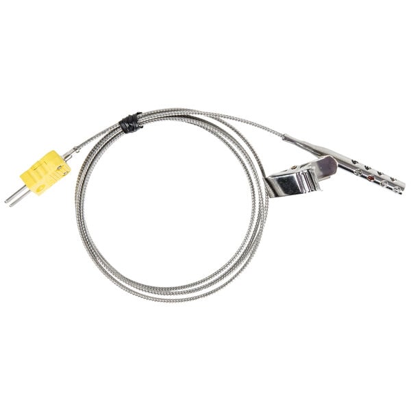 A Cooper-Atkins oven/freezer air probe cable with a yellow and silver connector.
