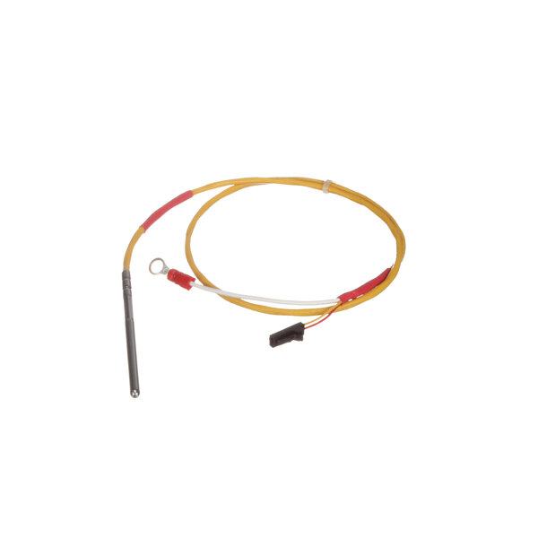 An Electrolux boiler probe with a yellow and red electrical wire and red connector.