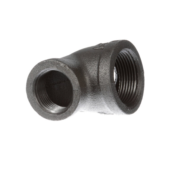 A black Cleveland tee pipe fitting with threaded ends.