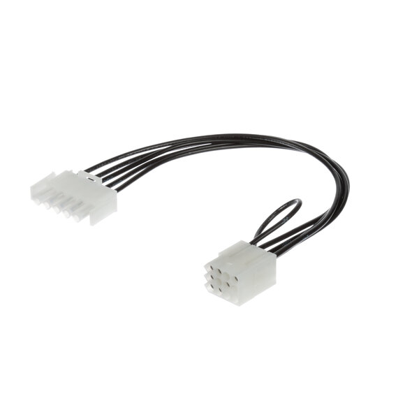 A white cable with white connectors.