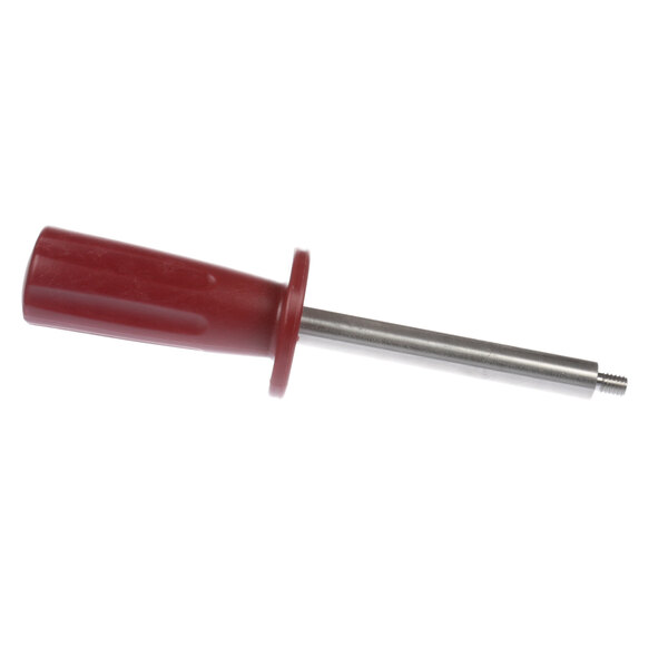 A metal Berkel meat slicer handle with a red screwdriver tip.