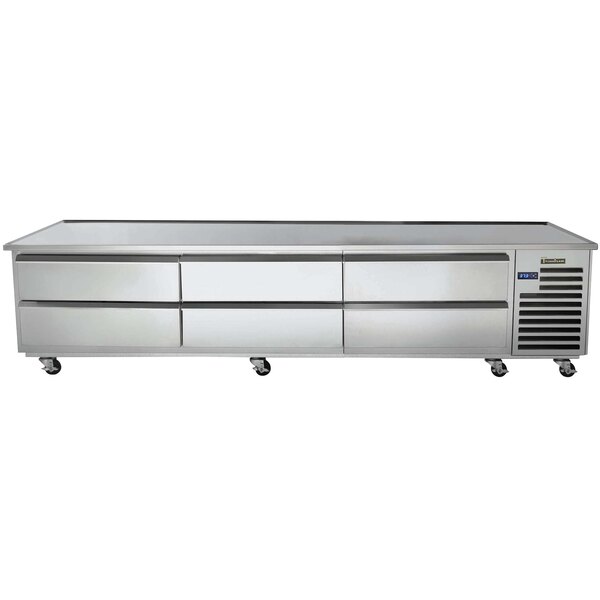 A Traulsen stainless steel refrigerated chef base with 6 drawers.