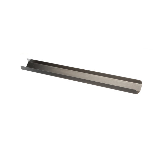 A long black metal rectangular shelf with a long handle.