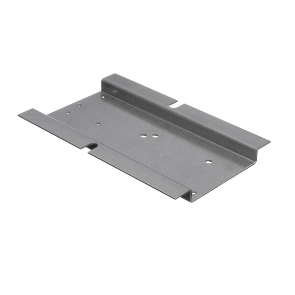 A metal bracket with holes for a Cleveland steam table.