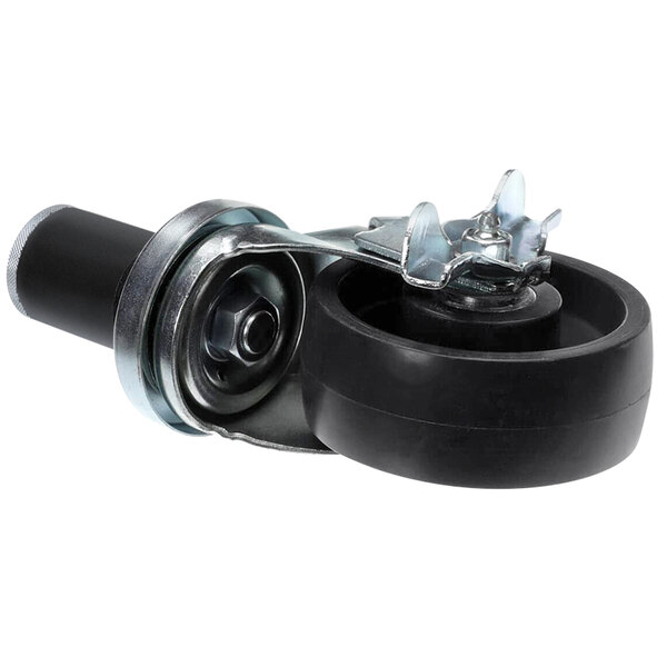 A black and silver Imperial Range caster wheel with a metal handle.