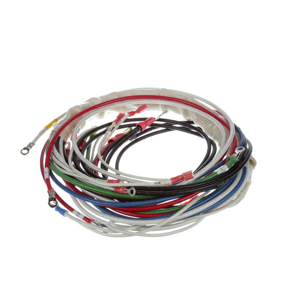 A close-up of the Groen Wire Harness with wires of different colors.