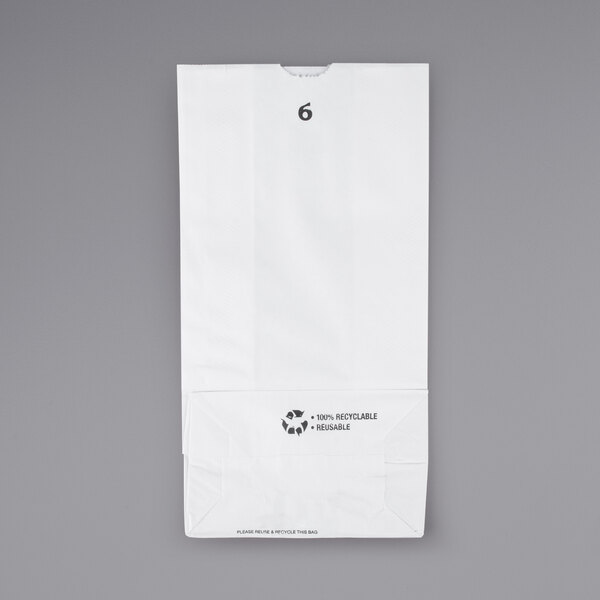 Duro 10 lb. White Paper Bag - 500/Bundle