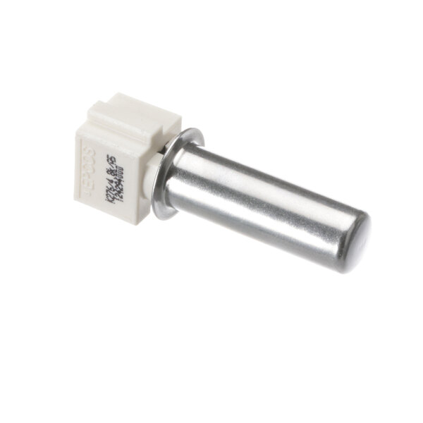 An Electrolux Dito temperature probe with a white plastic cap on a metal cylinder.