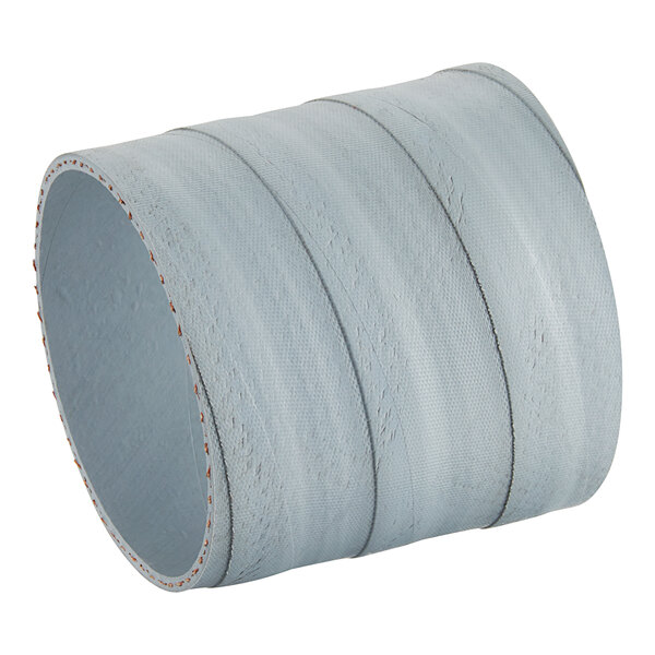 A grey rubber sleeve with reinforced red stitching.